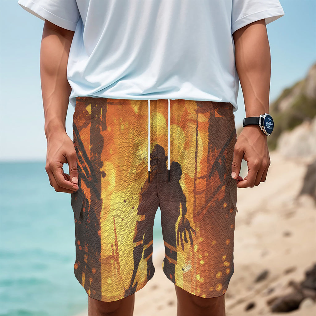 Brave Firefighter Painting Print Men's Cargo Shorts