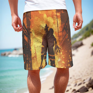 Brave Firefighter Painting Print Men's Cargo Shorts