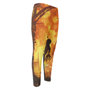 Brave Firefighter Painting Print Men's Compression Pants