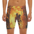Brave Firefighter Painting Print Men's Long Boxer Briefs
