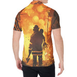 Brave Firefighter Painting Print Men's Shirt