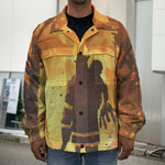 Brave Firefighter Painting Print Men's Shirt Jacket