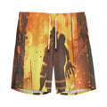 Brave Firefighter Painting Print Men's Athletic Shorts