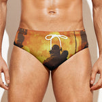 Brave Firefighter Painting Print Men's Swim Briefs