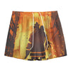 Brave Firefighter Painting Print Mesh Shorts