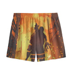 Brave Firefighter Painting Print Mesh Shorts