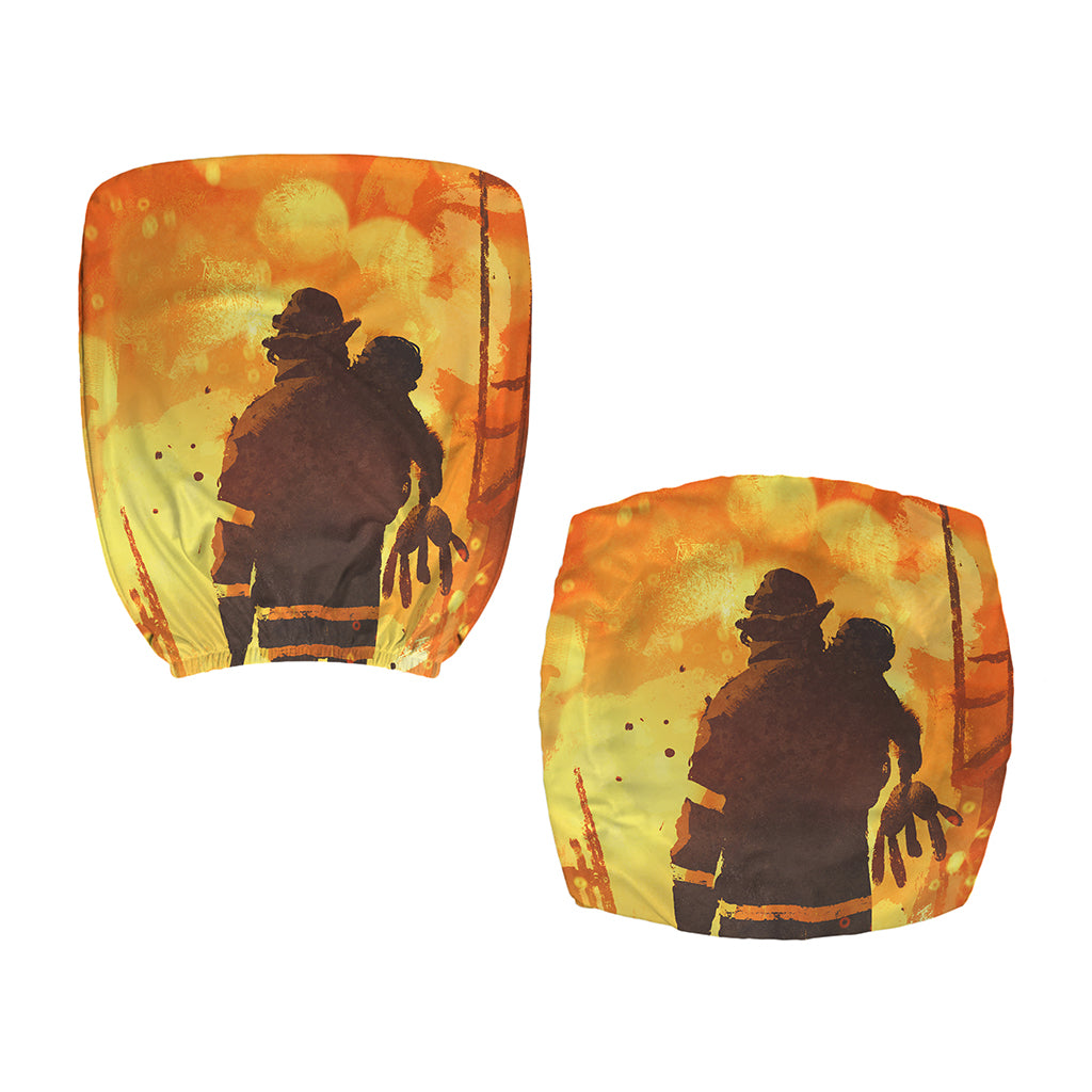 Brave Firefighter Painting Print Office Chair Cover