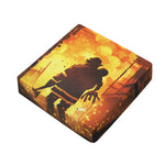 Brave Firefighter Painting Print Outdoor Seat Cushion Cover