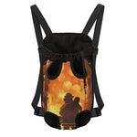 Brave Firefighter Painting Print Pet Carrier Backpack