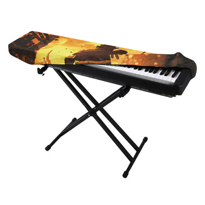 Brave Firefighter Painting Print Piano Keyboard Cover
