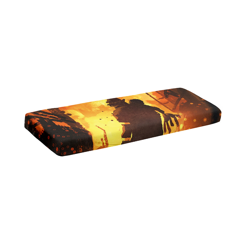 Brave Firefighter Painting Print Piano Keyboard Cover