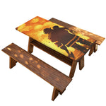 Brave Firefighter Painting Print Picnic Table Cover
