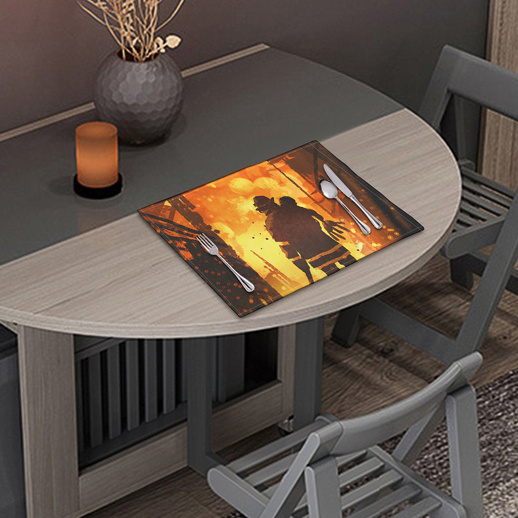Brave Firefighter Painting Print Placemat