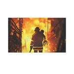 Brave Firefighter Painting Print Polyester Flag