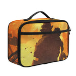Brave Firefighter Painting Print Portable Lunch Bag