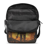 Brave Firefighter Painting Print Rectangular Crossbody Bag