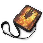 Brave Firefighter Painting Print Rectangular Crossbody Bag