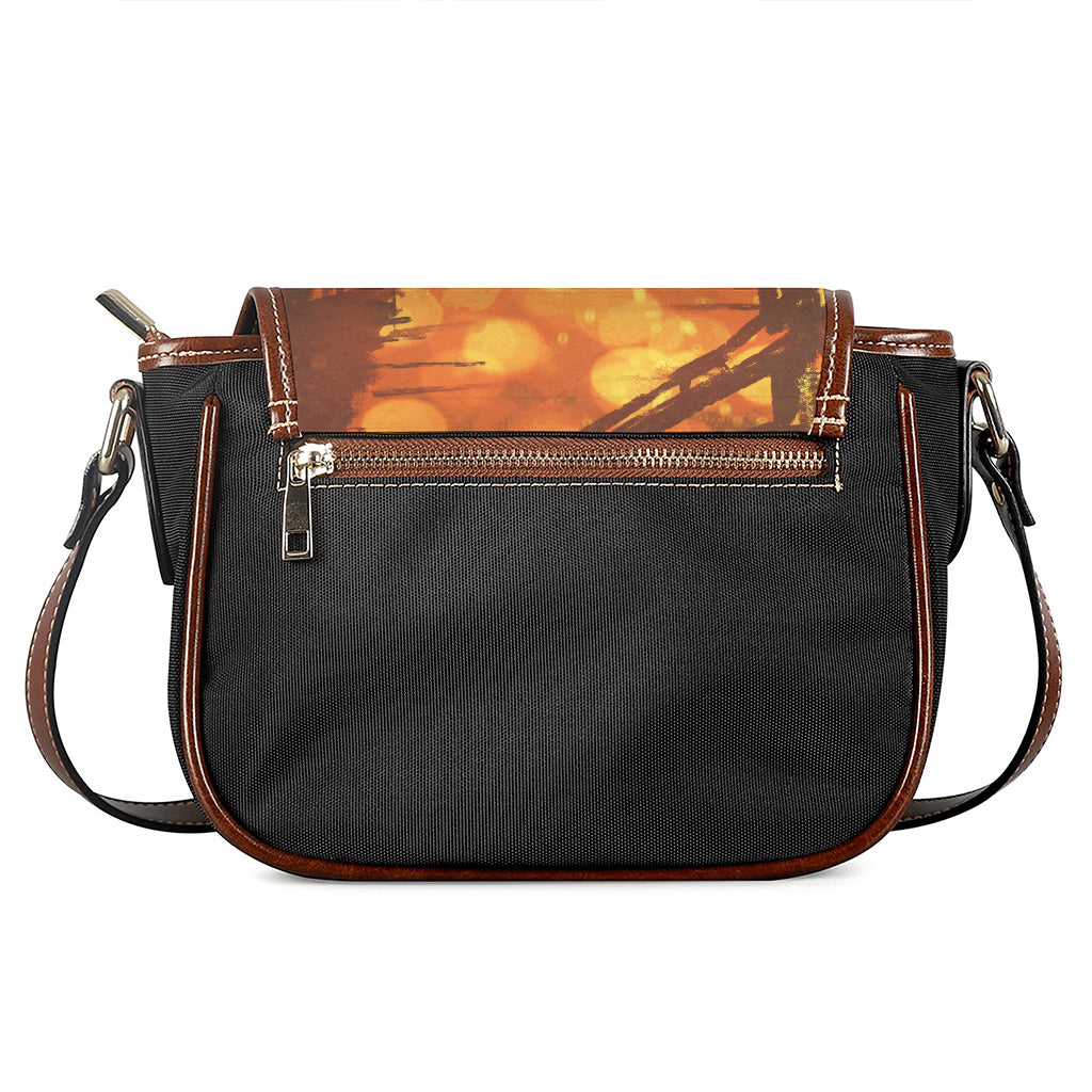 Brave Firefighter Painting Print Saddle Bag