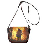 Brave Firefighter Painting Print Saddle Bag