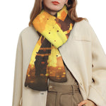 Brave Firefighter Painting Print Scarf