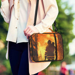 Brave Firefighter Painting Print Shoulder Strap Bible Bag