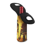 Brave Firefighter Painting Print Single Neoprene Wine Tote