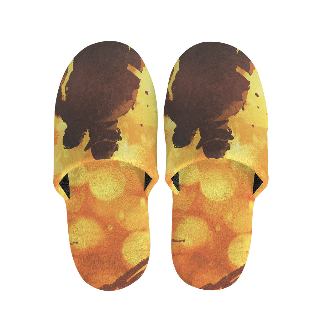 Brave Firefighter Painting Print Slippers