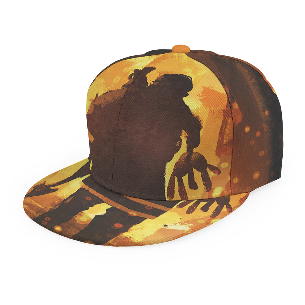 Brave Firefighter Painting Print Snapback Cap