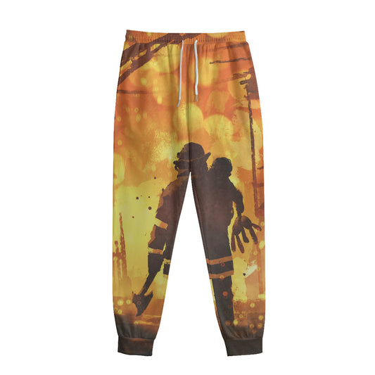 Brave Firefighter Painting Print Sweatpants