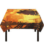 Brave Firefighter Painting Print Tablecloth