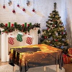 Brave Firefighter Painting Print Tablecloth