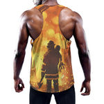 Brave Firefighter Painting Print Training Tank Top