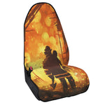 Brave Firefighter Painting Print Waterproof Car Seat Cover