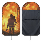 Brave Firefighter Painting Print Waterproof Car Seat Cover