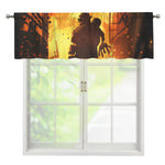 Brave Firefighter Painting Print Window Valance