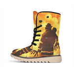 Brave Firefighter Painting Print Winter Boots