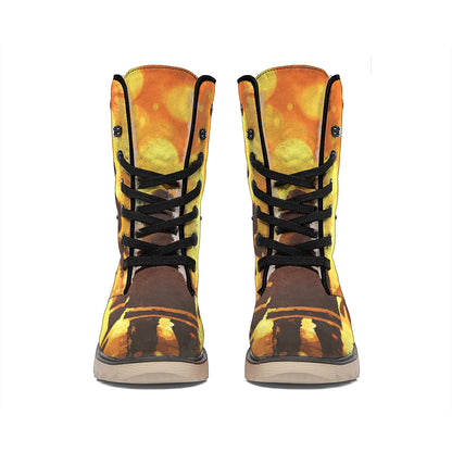 Brave Firefighter Painting Print Winter Boots