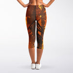 Brave Firefighter Painting Print Women's Capri Leggings
