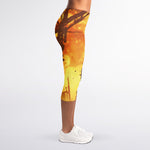 Brave Firefighter Painting Print Women's Capri Leggings