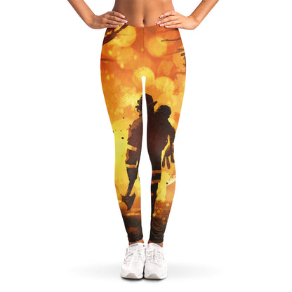 Brave Firefighter Painting Print Women's Leggings