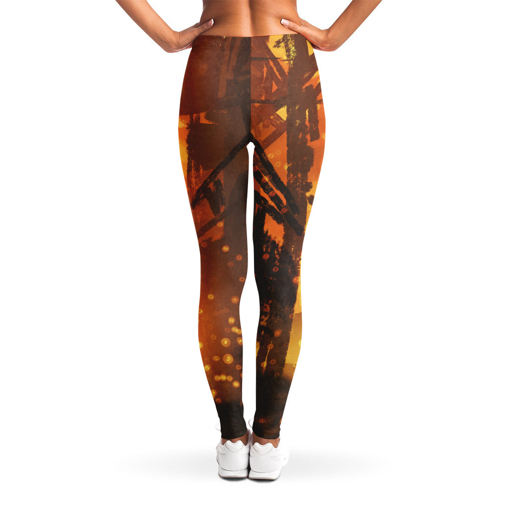 Brave Firefighter Painting Print Women's Leggings