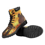 Brave Firefighter Painting Print Work Boots