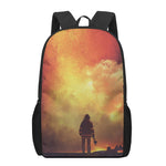 Brave Firefighter With Axe Print 17 Inch Backpack