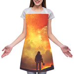 Brave Firefighter With Axe Print Adjustable Apron