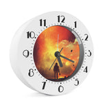 Brave Firefighter With Axe Print Alarm Clock