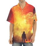Brave Firefighter With Axe Print Aloha Shirt