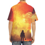 Brave Firefighter With Axe Print Aloha Shirt