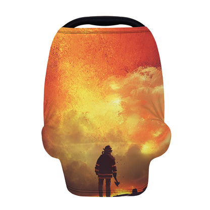 Brave Firefighter With Axe Print Baby Seat Cover