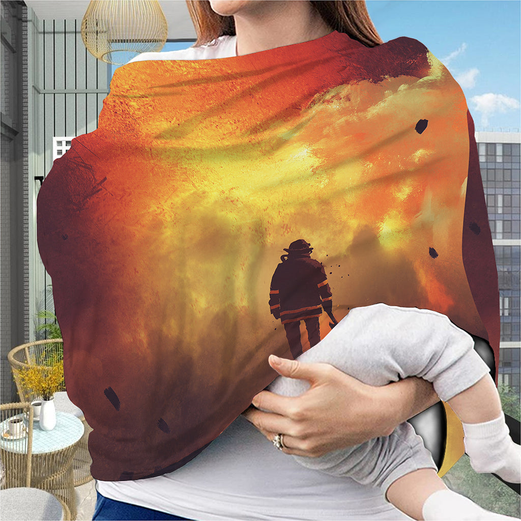 Brave Firefighter With Axe Print Baby Seat Cover