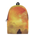 Brave Firefighter With Axe Print School Backpack